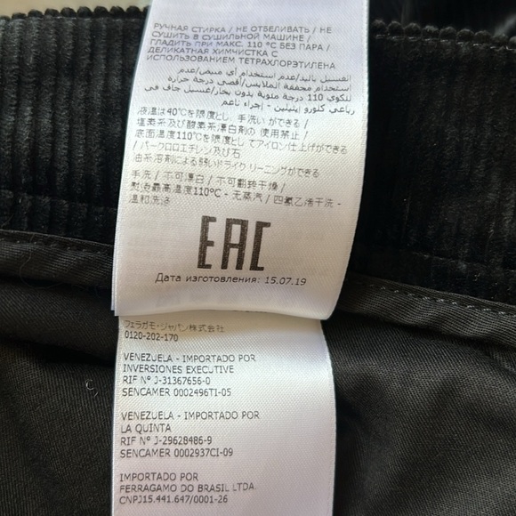 Salvatore Ferragamo Corduroy Pants Size 48 4XL In Black - Picture 9 of 11